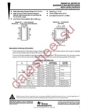 SN74HC125PWT datasheet  